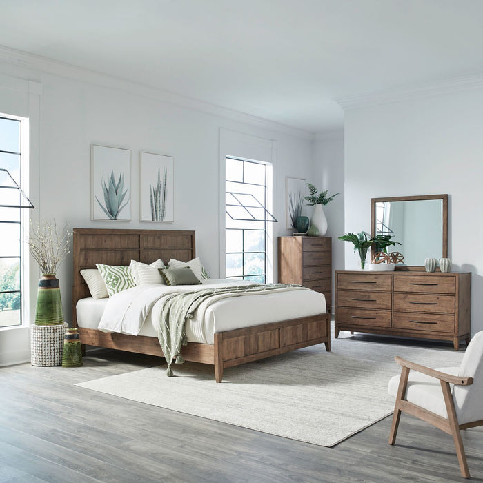 Shaker Lakes King Panel Bed, Dresser & Mirror, Chest image