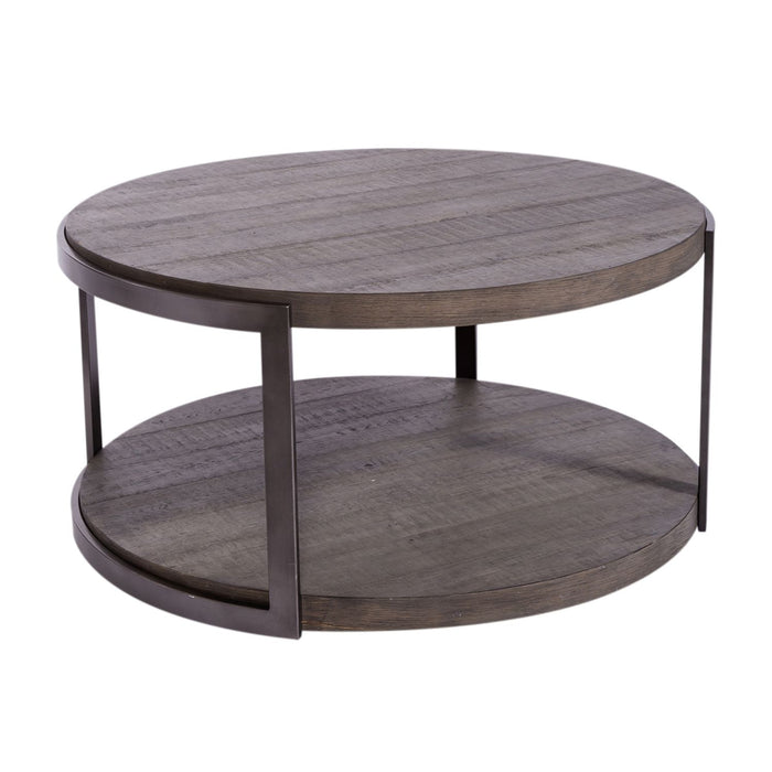 Modern View Round Cocktail Table in Gray