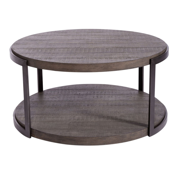 Modern View Round Cocktail Table in Gray
