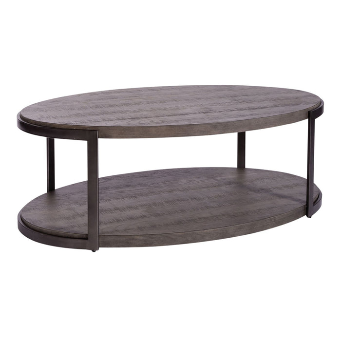 Modern View Oval Cocktail Table in Gray