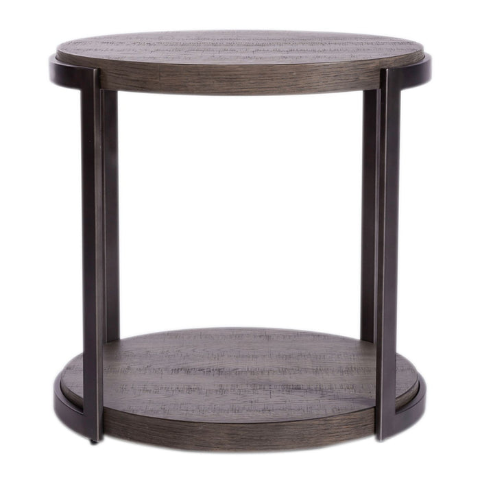Modern View Round End Table in Gray