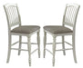 Liberty Furniture Cumberland Creek Slat Back Counter Chair in Nutmeg/White (Set of 2) image