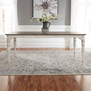 Magnolia Manor Leg Table in Antique White Base w/ Weathered Bark Tops image