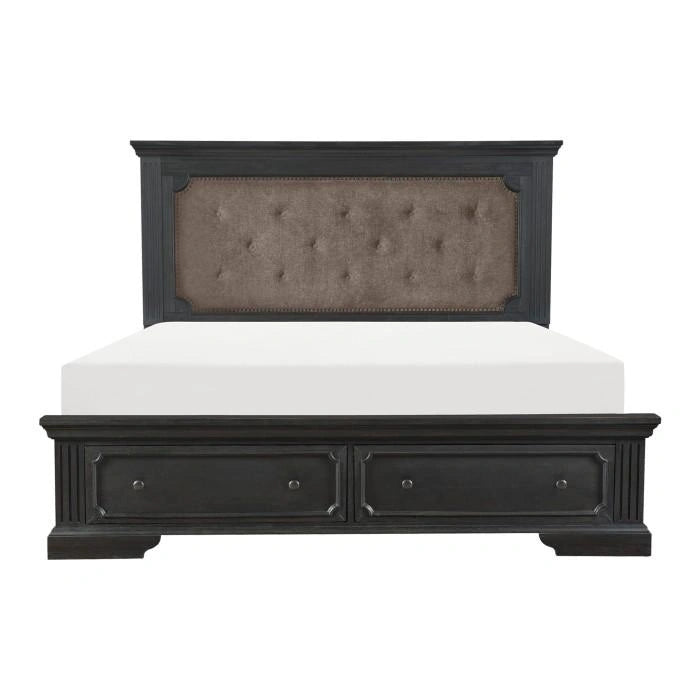 Bolingbrook King Upholstered Storage Platform Bed in Coffee 1647K-1EK*