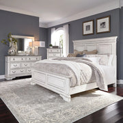 Abbey Park King Panel Bed, Dresser & Mirror, Chest image