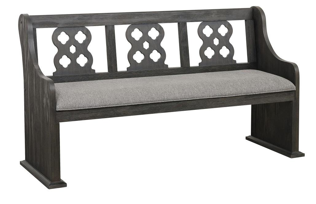 Arasina Bench with Curved Arms in Dark Pewter 5559N-14A