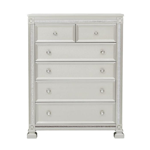 Homelegance Bevelle 5 Drawer Chest in Silver 1958-9 image