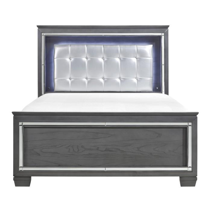 Allura Queen Panel Bed in Gray 1916GY-1*