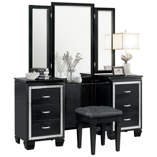 Allura Vanity Dresser with Mirror in Black 1916BK-15* image