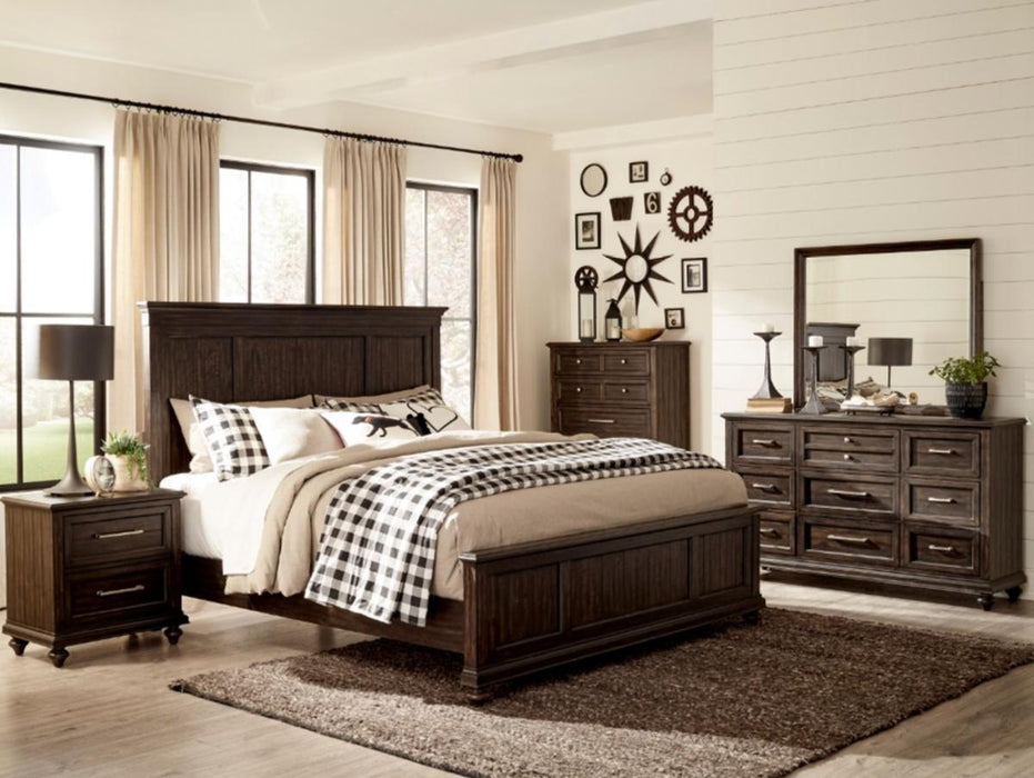 Cardona King Panel Bed in Driftwood Charcoal 1689K-1EK*