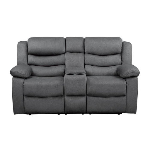 Homelegance Furniture Discus Double Reclining Loveseat in Gray 9526GY-2 image