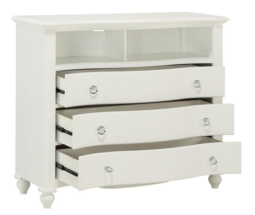 Meghan 3 Drawer Media Chest in White 2058WH-11