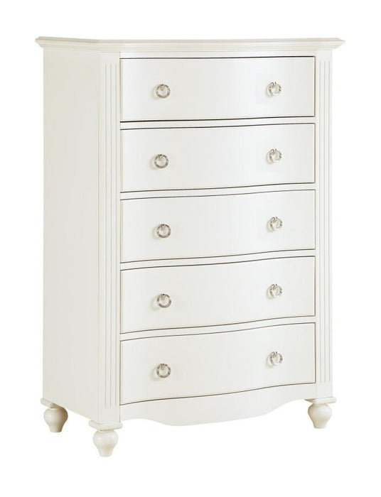 Meghan 5 Drawer Chest in White 2058WH-9