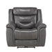 Homelegance Furniture Danio Power Double Reclining Chair with Power Headrests in Dark Gray 9528DGY-1PWH image