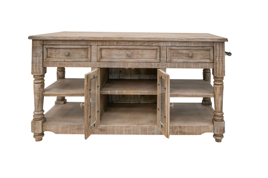 Aruba Kitchen Island, w/ Drift Sand finish