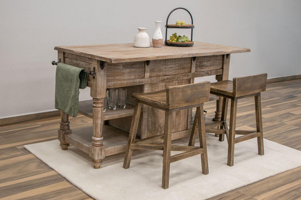 Aruba Kitchen Island, w/ Drift Sand finish