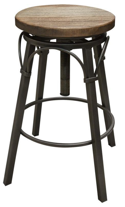 Marquez 24-30" Adjustable Swivel Stool, Wooden Seat, Straight Leg image