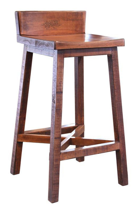 Pueblo 30” Stool w/Wooden Seat and Base - Brown Finish** image