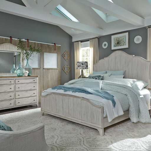 Farmhouse Reimagined King Panel Bed, Dresser & Mirror image