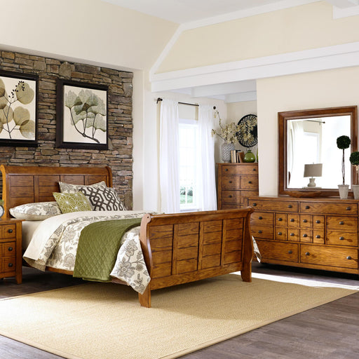 Grandpas Cabin King California Sleigh Bed, Dresser & Mirror, Night Stand image