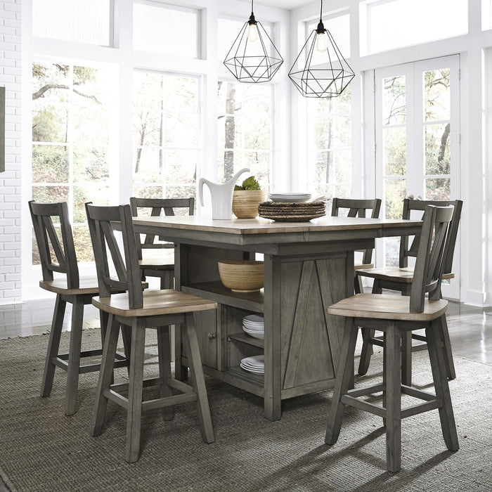 Lindsey Farm 7 Piece Gathering Table Set