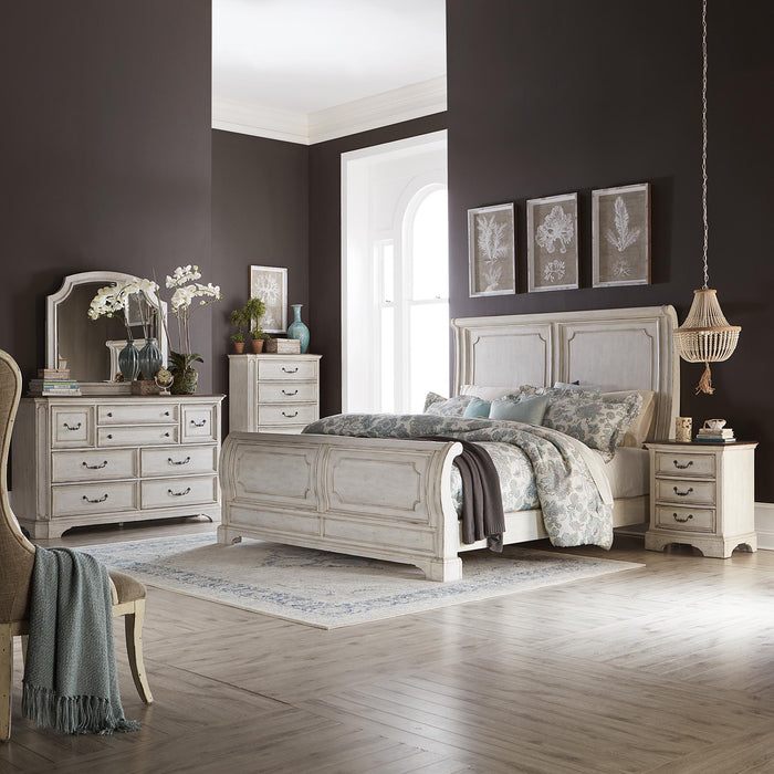 Abbey Road Queen Sleigh Bed, Dresser & Mirror, Chest, Nightstand image