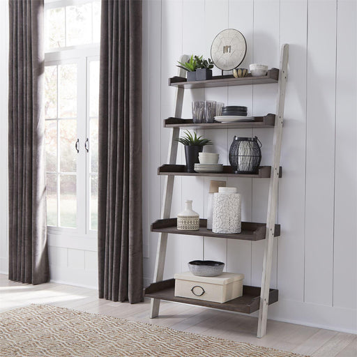 Liberty Furniture Farmhouse Leaning Bookcase in White/Oak image