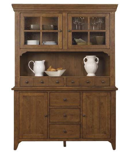 Liberty Furniture Hearthstone Buffet with Hutch in Rustic Oak image