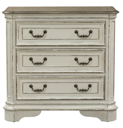 Liberty Magnolia Manor 3 Drawer Bedside Chest in Antique White SHIP TIME IS 4 WEEKS image