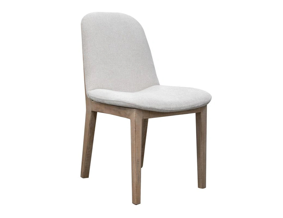 Sahara Upholstered Chair Beige Fabric and Wooden Base **