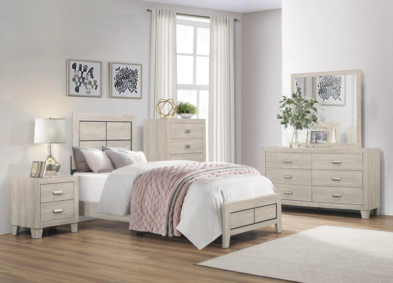 Quinby Twin Panel Bed in Light Brown 1525T-1