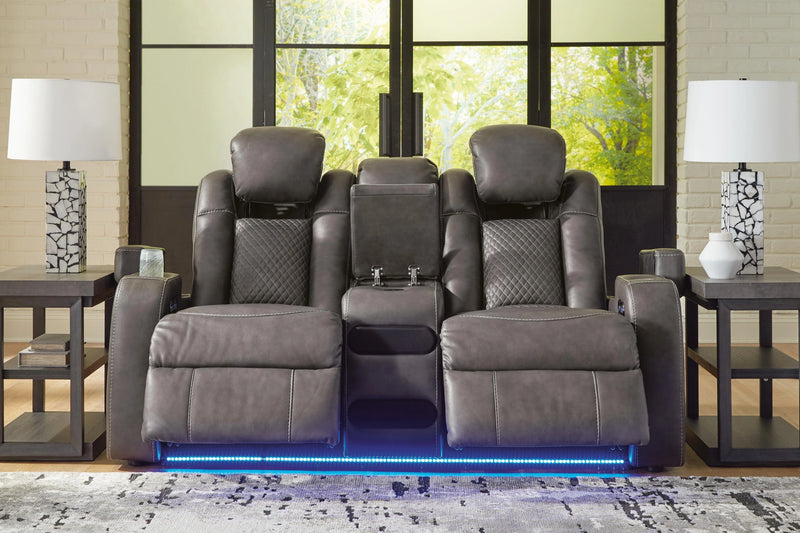 Fyne-Dyme Power Reclining Loveseat with Console