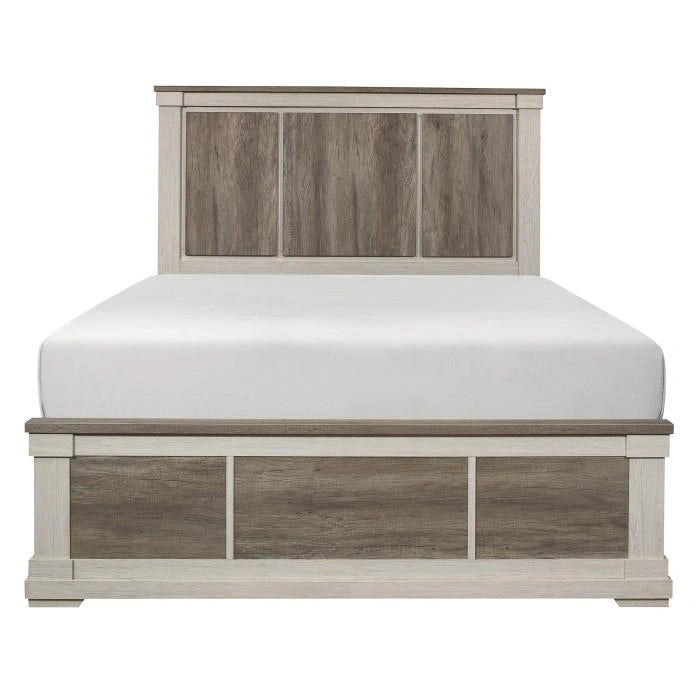 Arcadia Full Panel Bed in White & Weathered Gray 1677F-1*