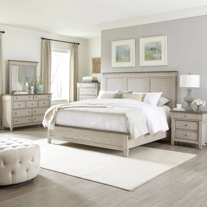 Ivy Hollow King Panel Bed, Dresser & Mirror, Chest, Night Stand image
