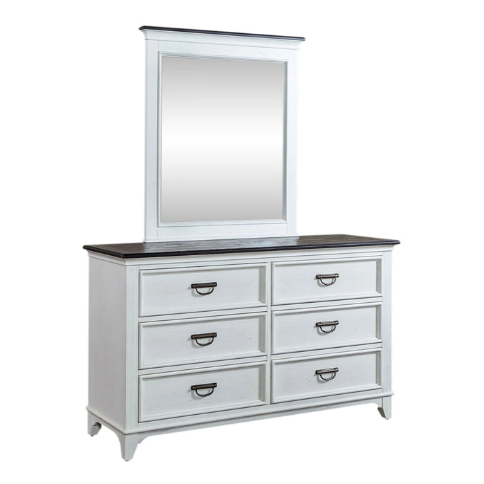 Allyson Park Panel Bed, Dresser & Mirror image