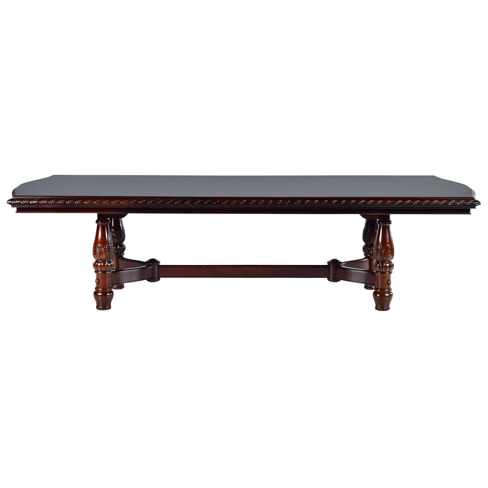 Steve Silver Antoinette Pedestal Dining Table in Brown Cherry