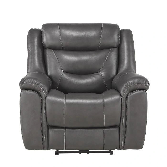 Danio Power Double Reclining Chair with Power Headrests in Dark Gray 9528DGY-1PWH