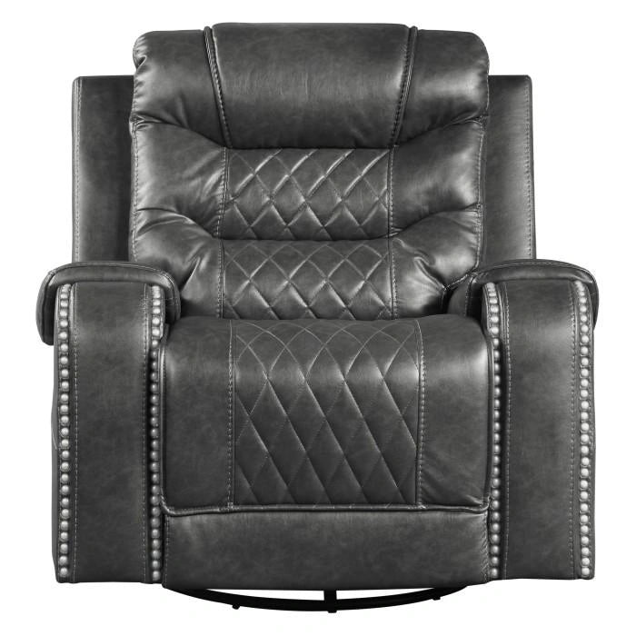 Putnam Swivel Glider Reclining Chair in Gray 9405GY-1