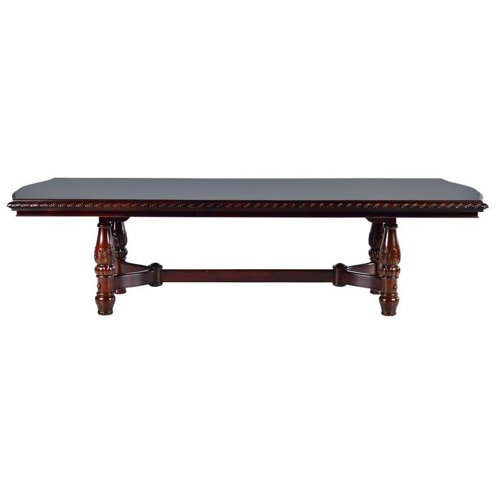 Steve Silver Antoinette Pedestal Dining Table in Brown Cherry