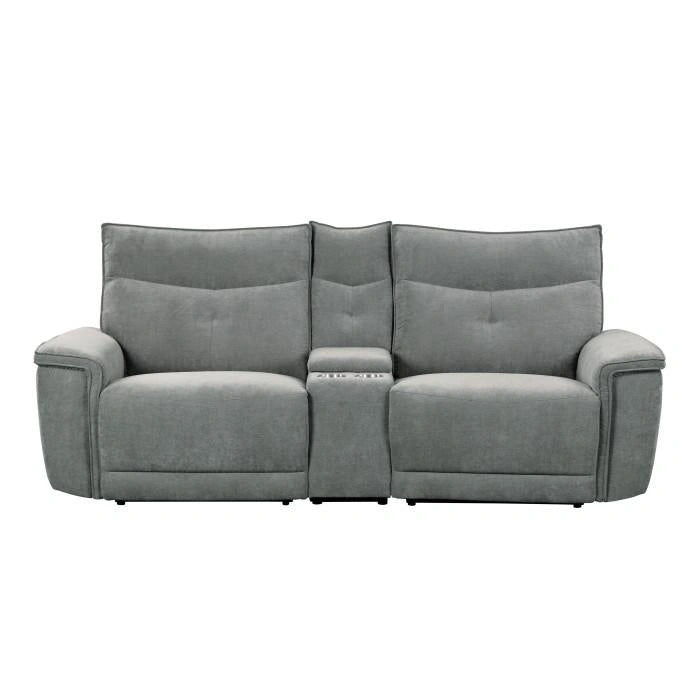 Tesoro Power Double Reclining Loveseat in Dark Gray 9509DG-2CNPWH*