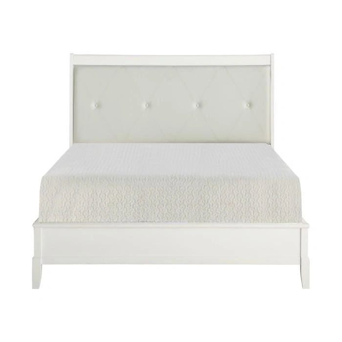 Cotterill Queen Upholstered Sleigh Bed in Antique White 1730WW-1*