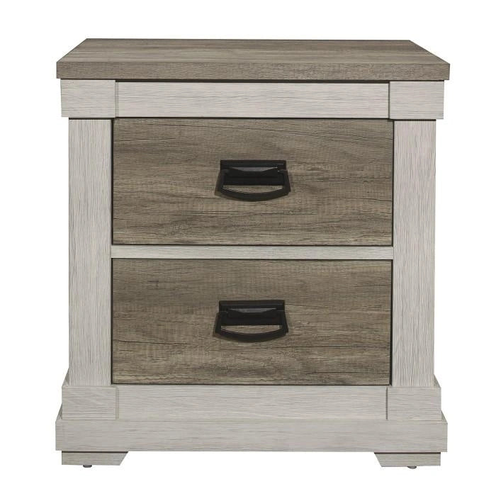 Arcadia Nightstand in White & Weathered Gray 1677-4