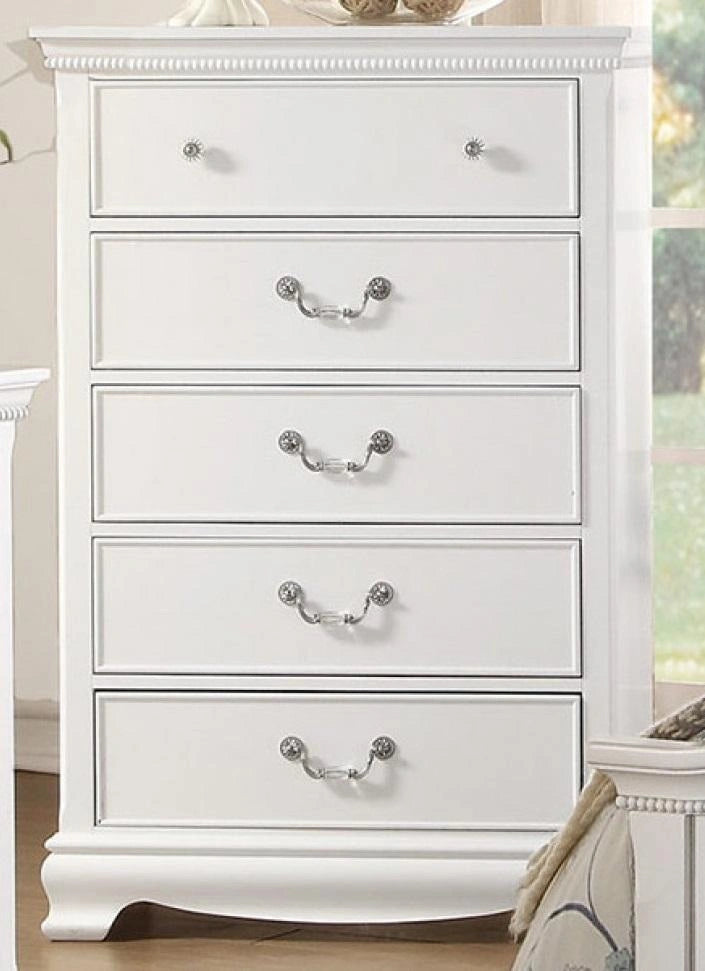 Lucida 5 Drawer Chest in White 2039W-9