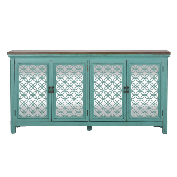 Kensington 4 Door Accent Cabinet in Turquoise image