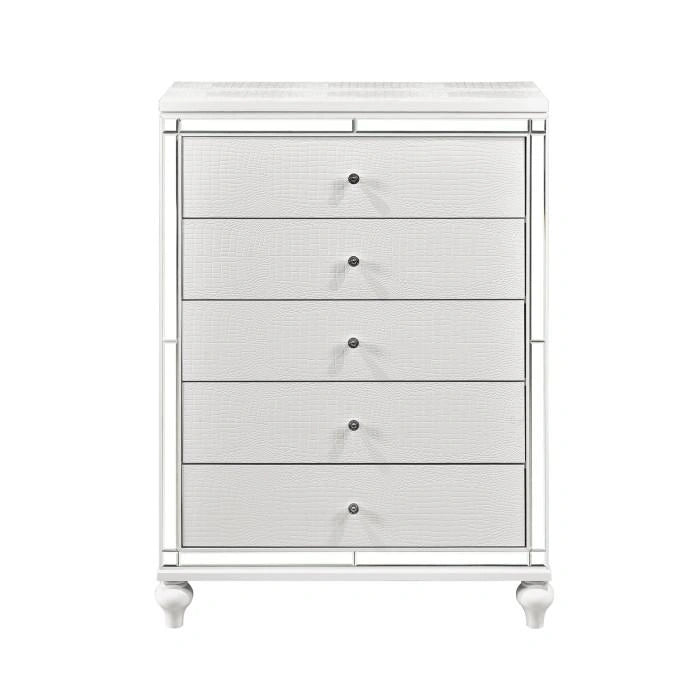 Alonza 5 Drawer Chest in White 1845-9