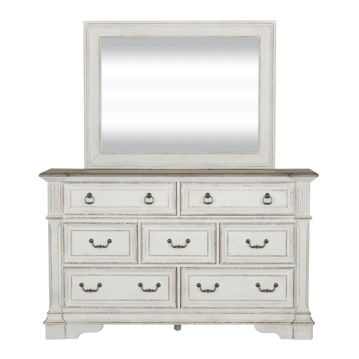 Abbey Park King California Panel Bed, Dresser & Mirror, Night Stand image