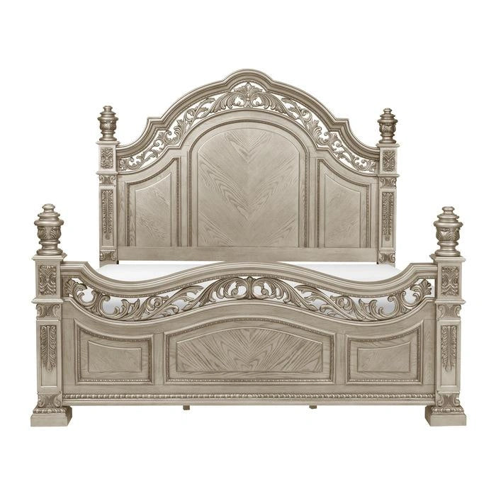 Catalonia Queen Poster Bed in Platinum Gold 1824PG-1*