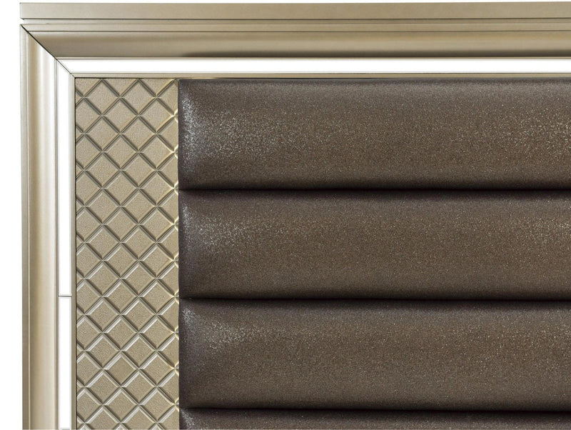 Loudon Queen Platform with Storage Bed in Champagne Metallic 1515-1*