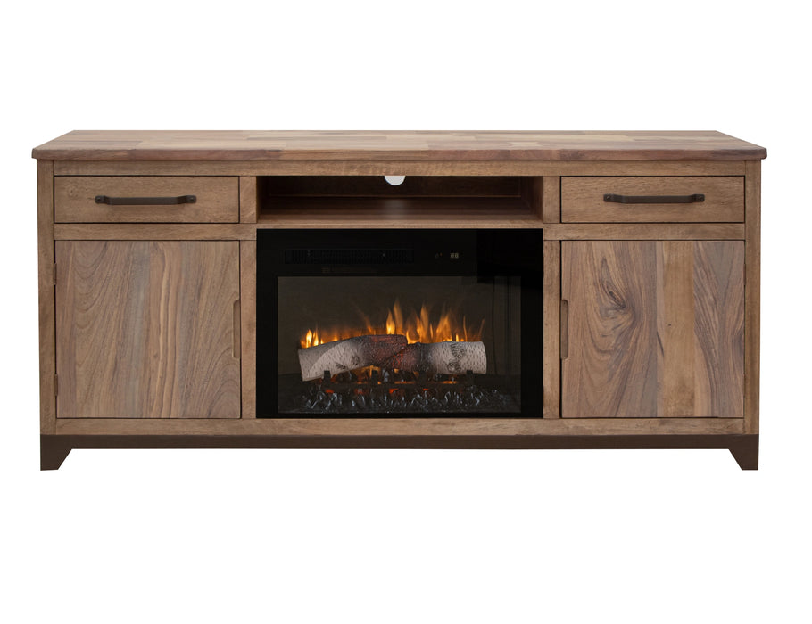 Natural Parota 70" Electric Fireplace