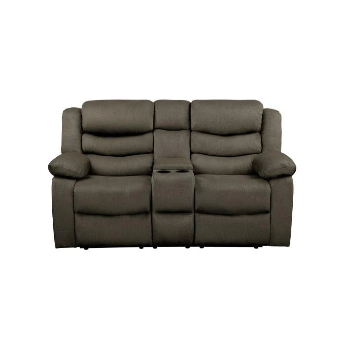 Discus Double Reclining Loveseat in Brown 9526BR-2